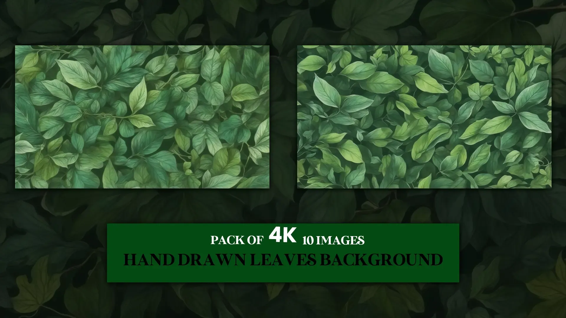 Natural Hand Drawn Leaf Patterns High Resolution Green Leaf Backgrounds